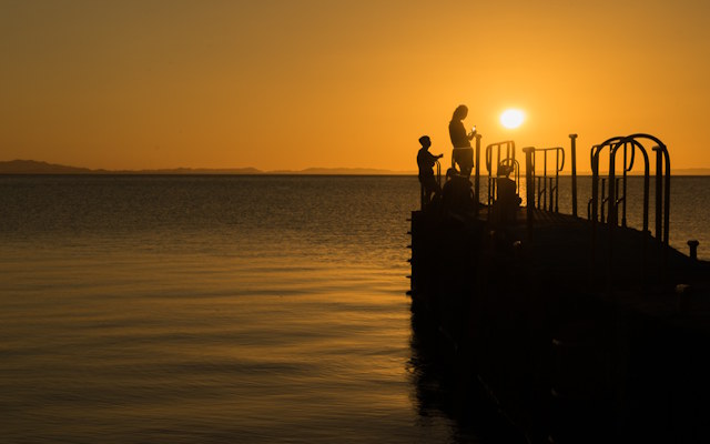 Sunset image on lake